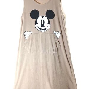 Beige Disney Korea Mickey Tank Pouch Pocket Dress Small